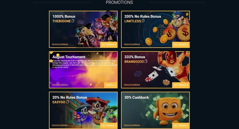 Brango Casino Mobile App Interface